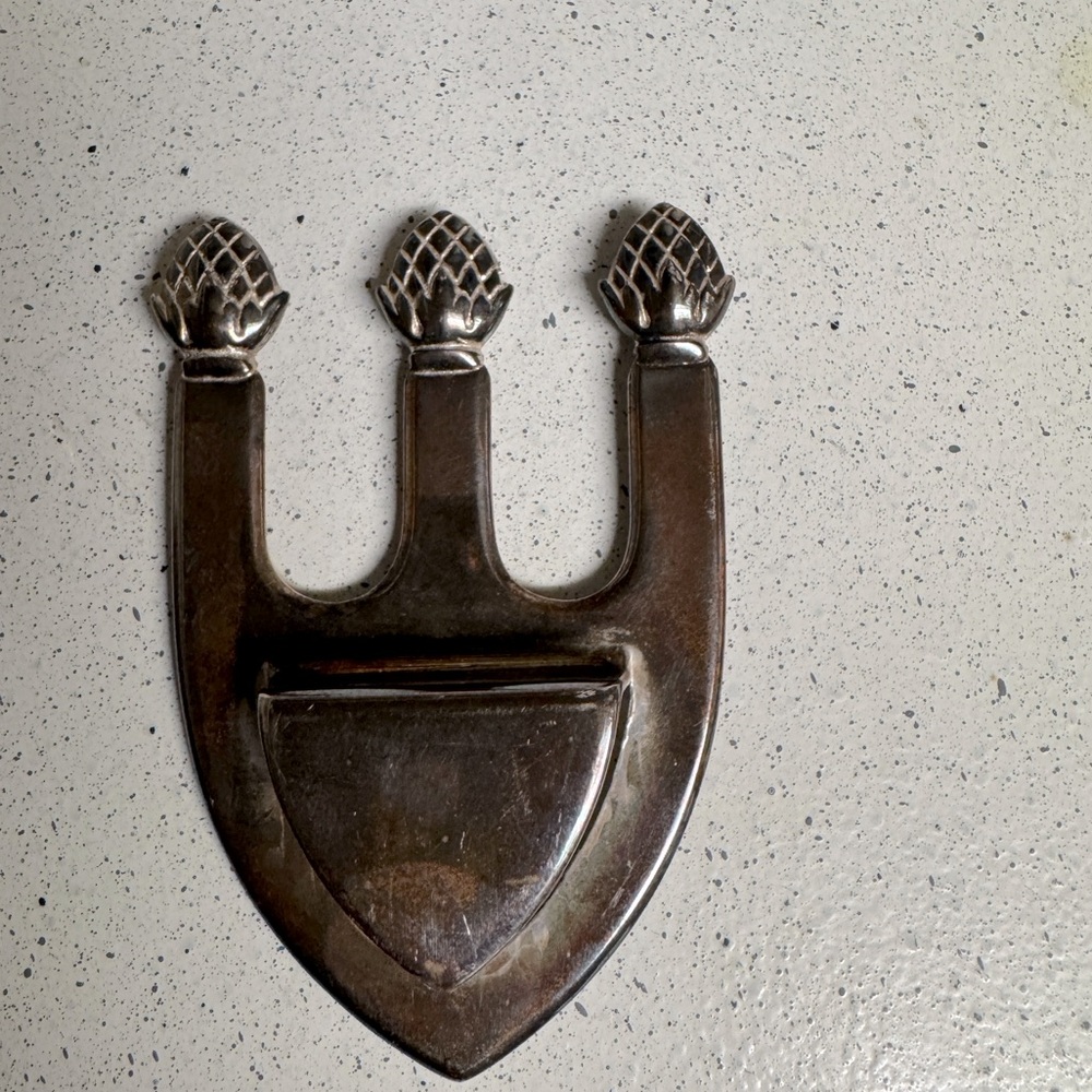 Sheffield Silver Plated Table Top bowl Salad Tong Holder Vintage